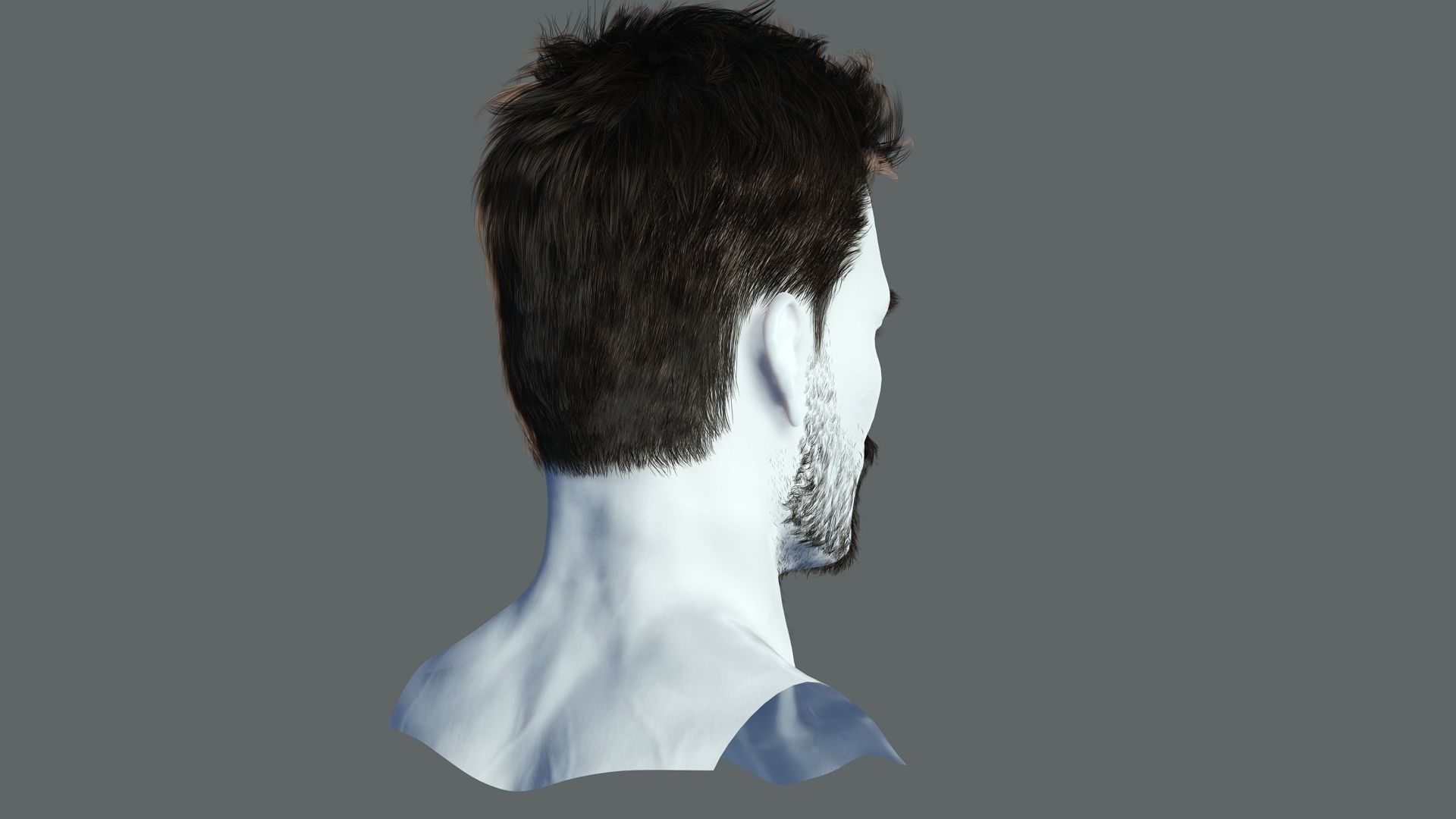 Realtime hair man low poly Hairstyle Game Ready Low-poly 3D model_7