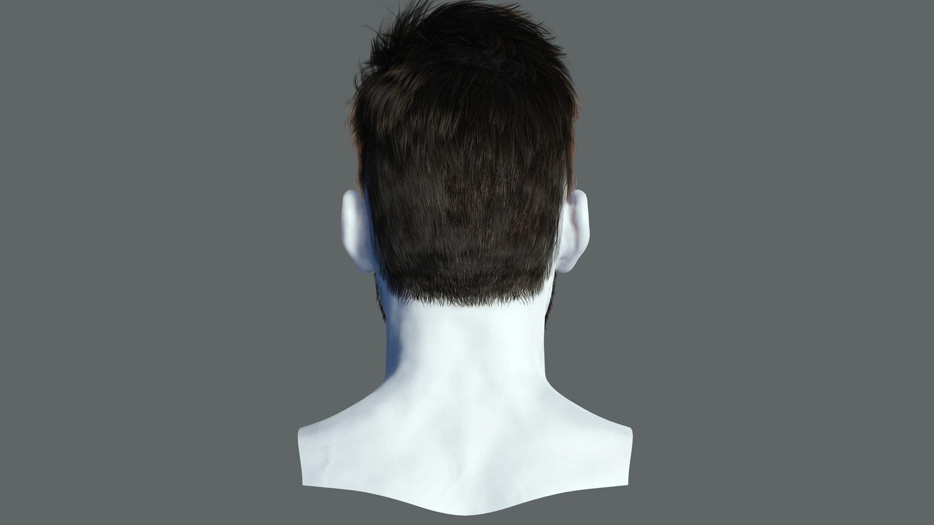 Realtime hair man low poly Hairstyle Game Ready Low-poly 3D model_6