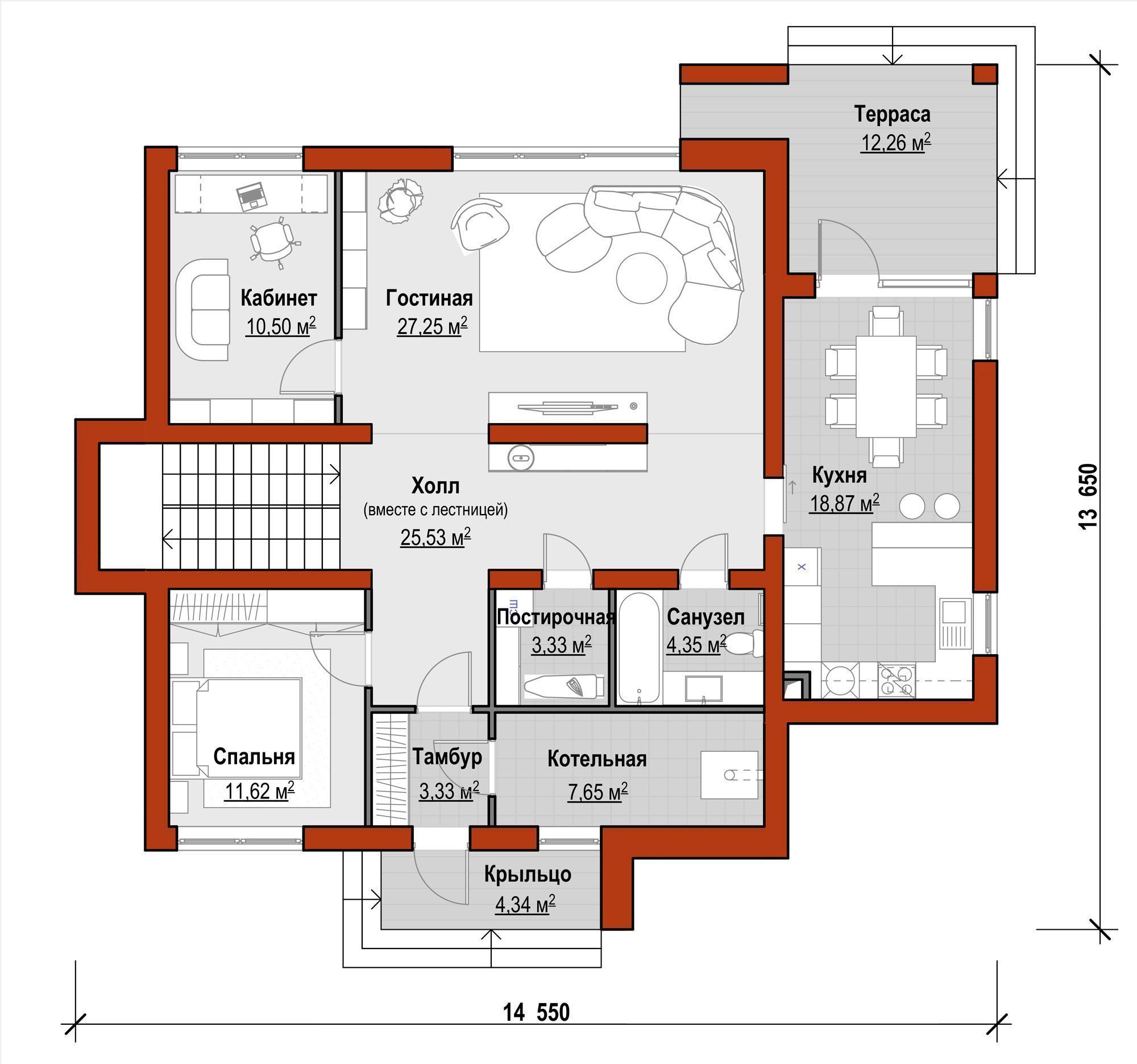 Hi tech house 3D model_2
