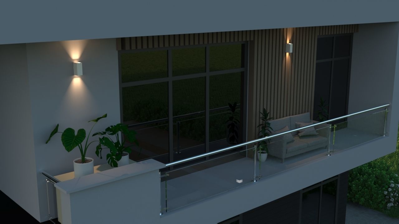 Hi tech house 3D model_4