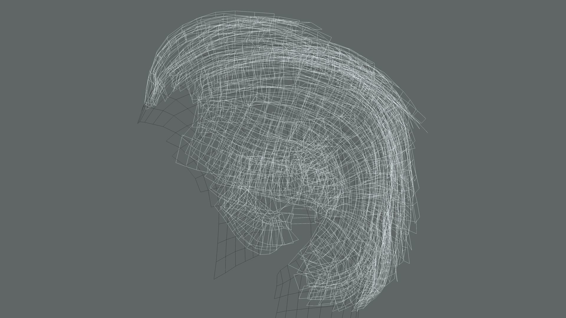 Realtime hair Old Man low poly Hairstyle Game Ready Low-poly 3D model_20