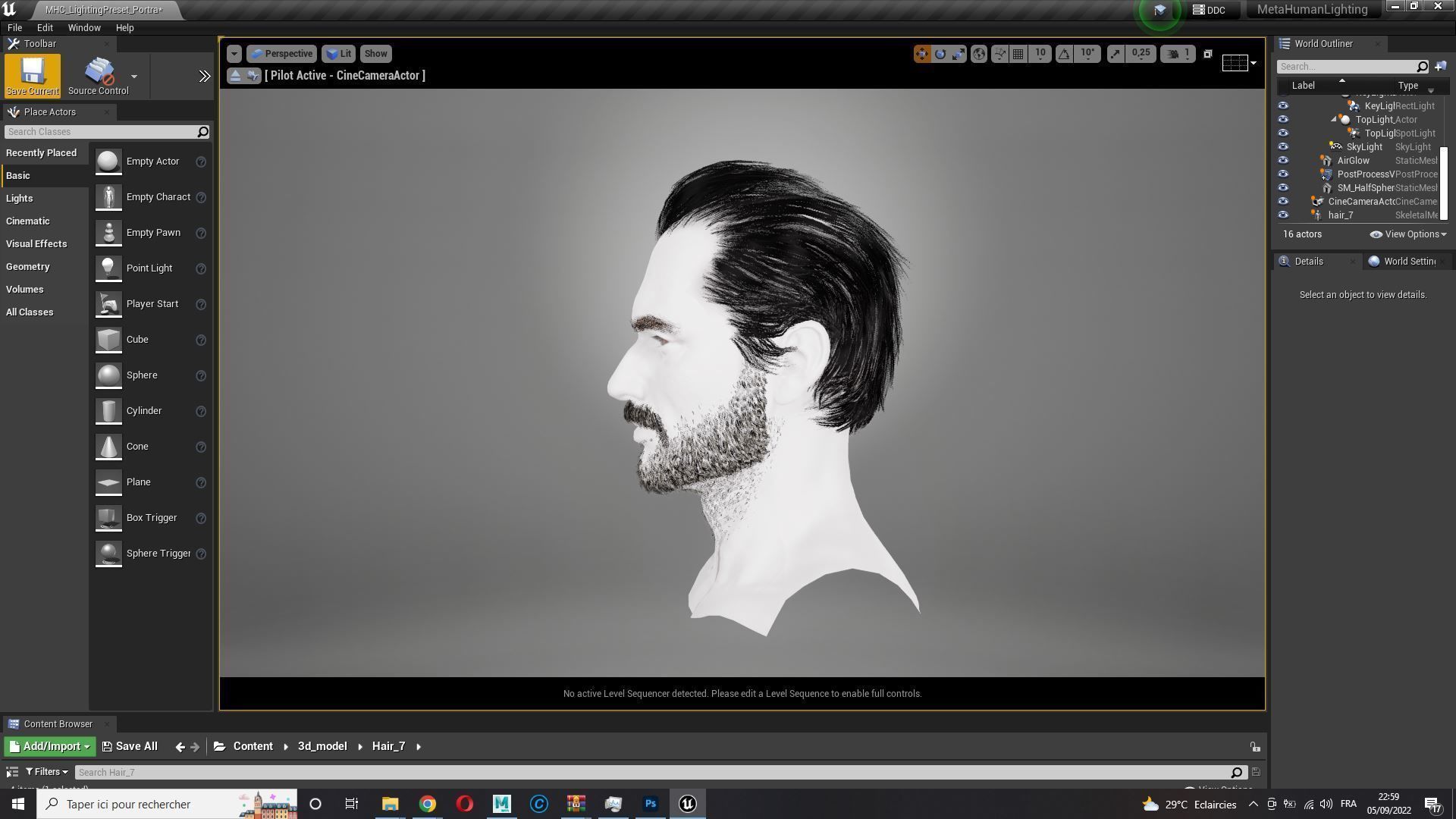 Realtime hair Old Man low poly Hairstyle Game Ready Low-poly 3D model_15