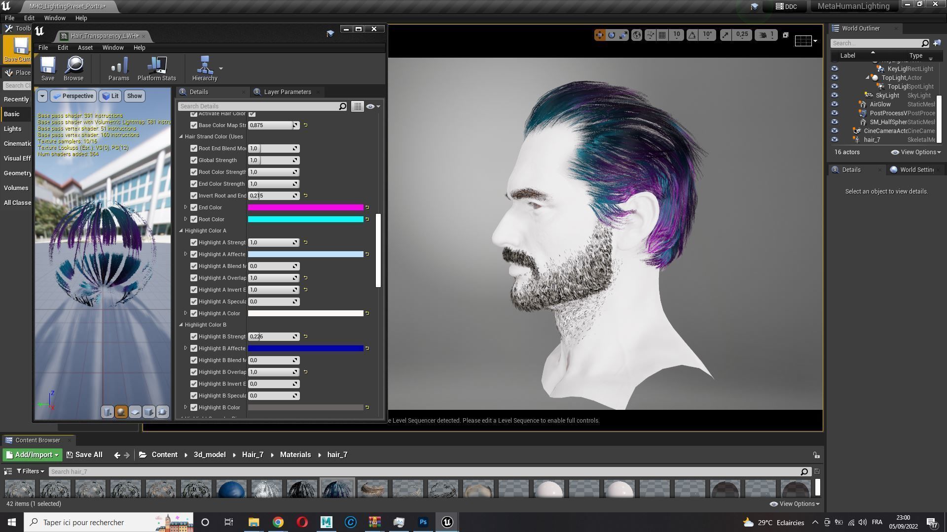Realtime hair Old Man low poly Hairstyle Game Ready Low-poly 3D model_21