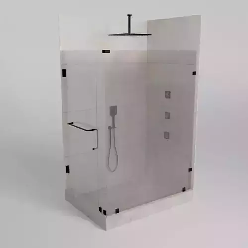 Shower corner with glass door