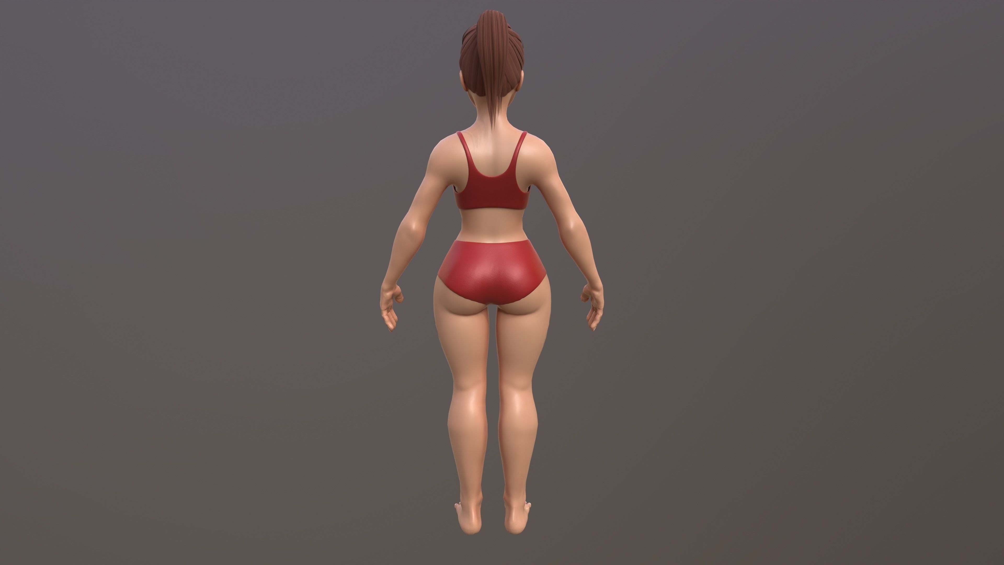 Stylized Female base mesh 3D model_4