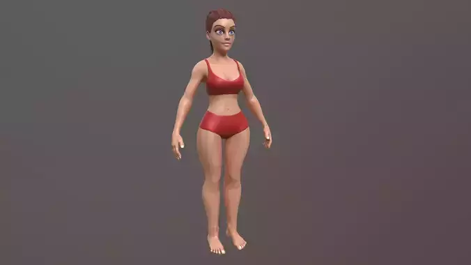 Stylized Female base mesh 3D model