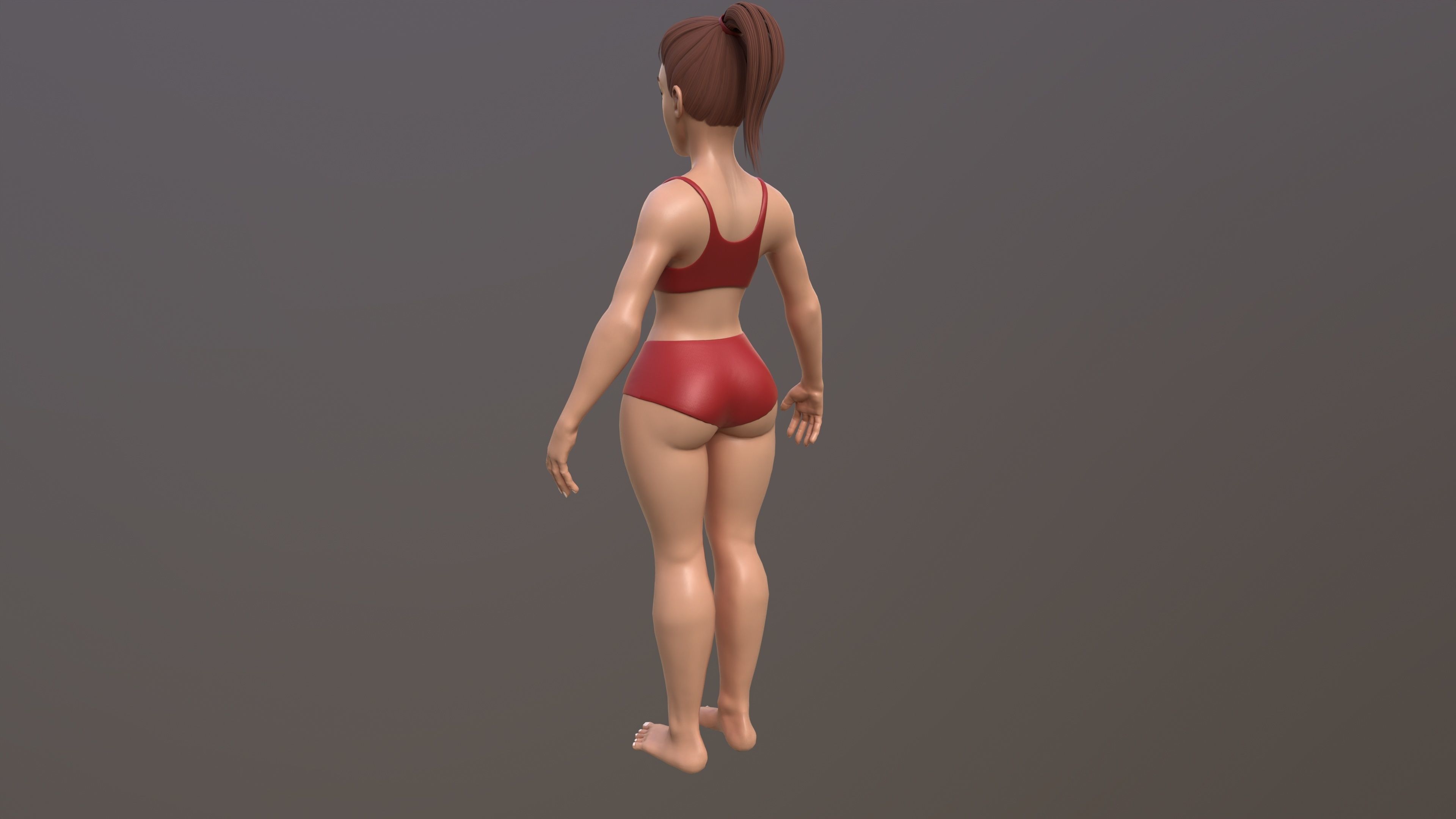 Stylized Female base mesh 3D model_3
