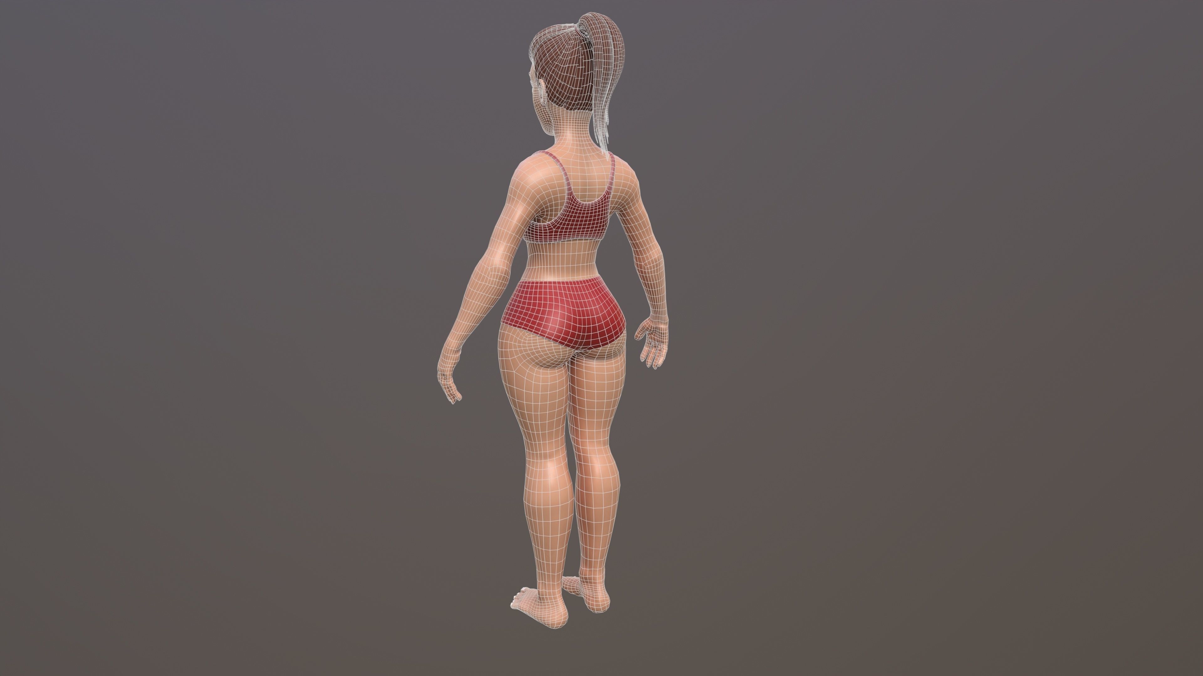 Stylized Female base mesh 3D model_8