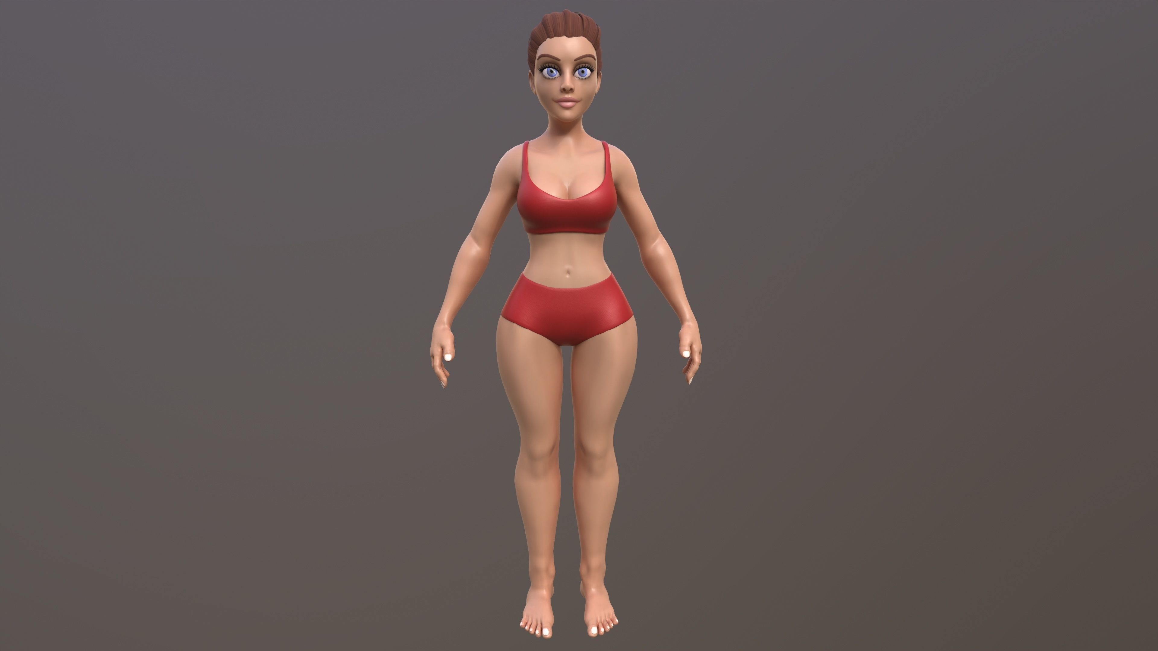 Stylized Female base mesh 3D model_2