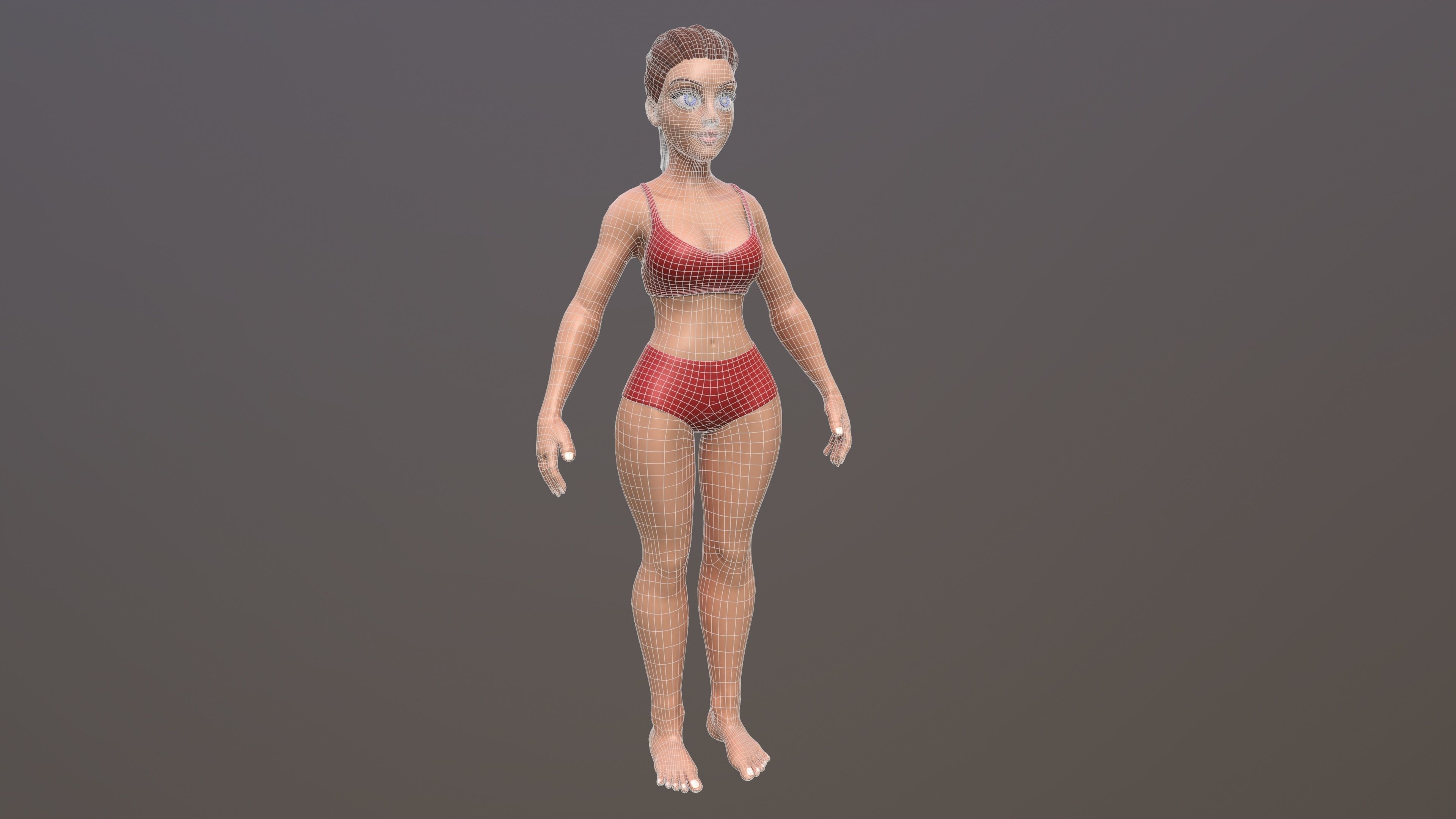 Stylized Female base mesh 3D model_7