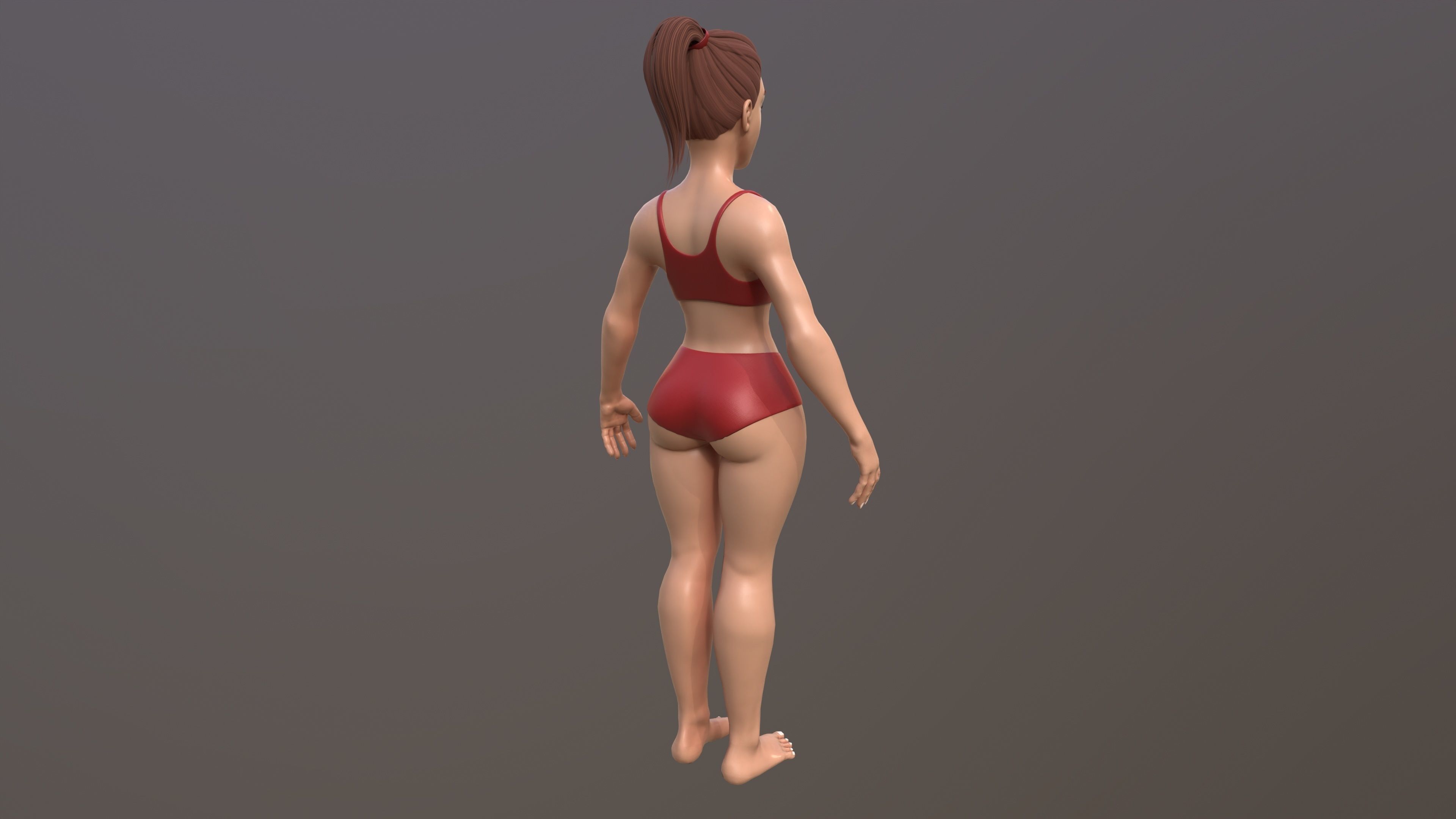 Stylized Female base mesh 3D model_6