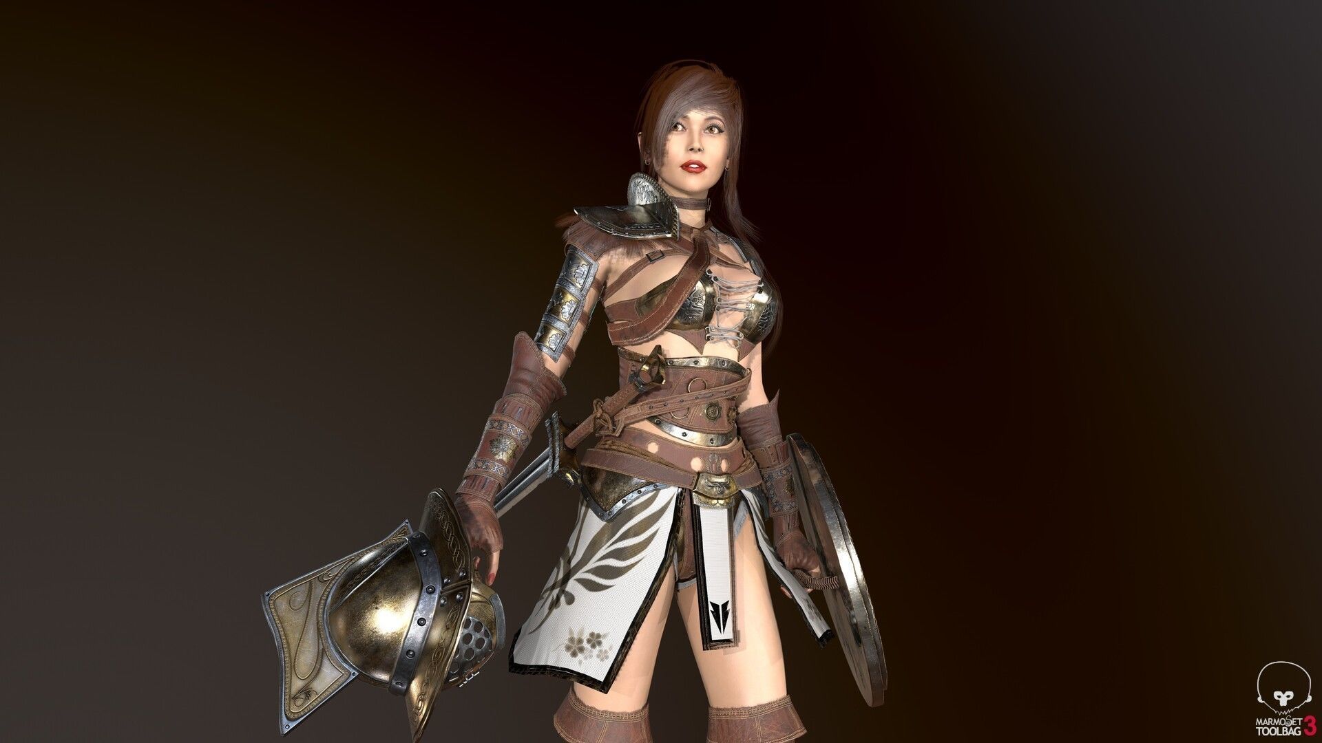 Gladiator Female Low-poly 3D model_19