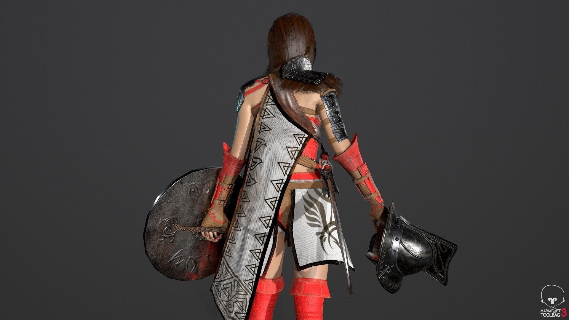 Gladiator Female Low-poly 3D model_22
