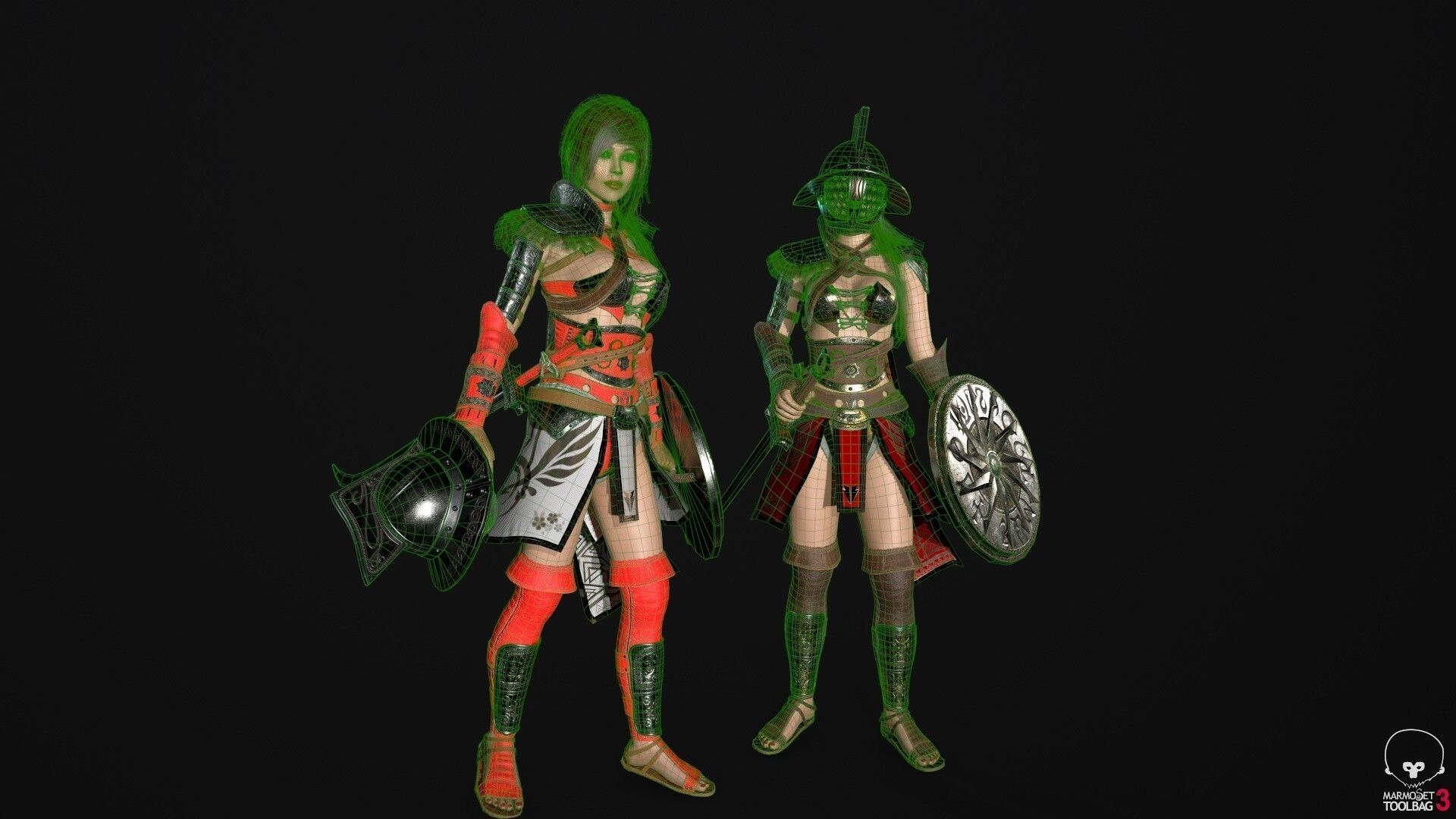 Gladiator Female Low-poly 3D model_18
