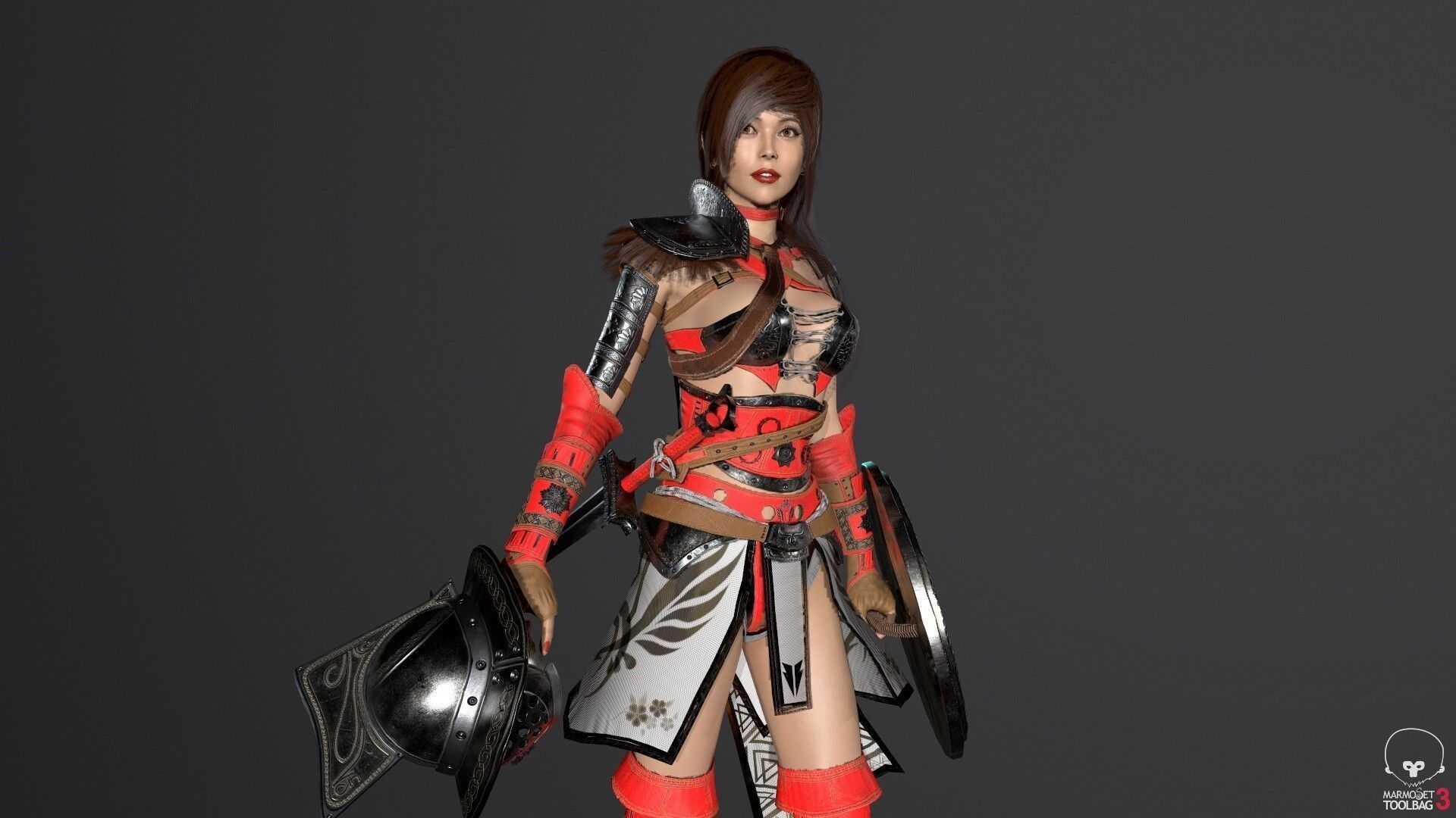 Gladiator Female Low-poly 3D model_21