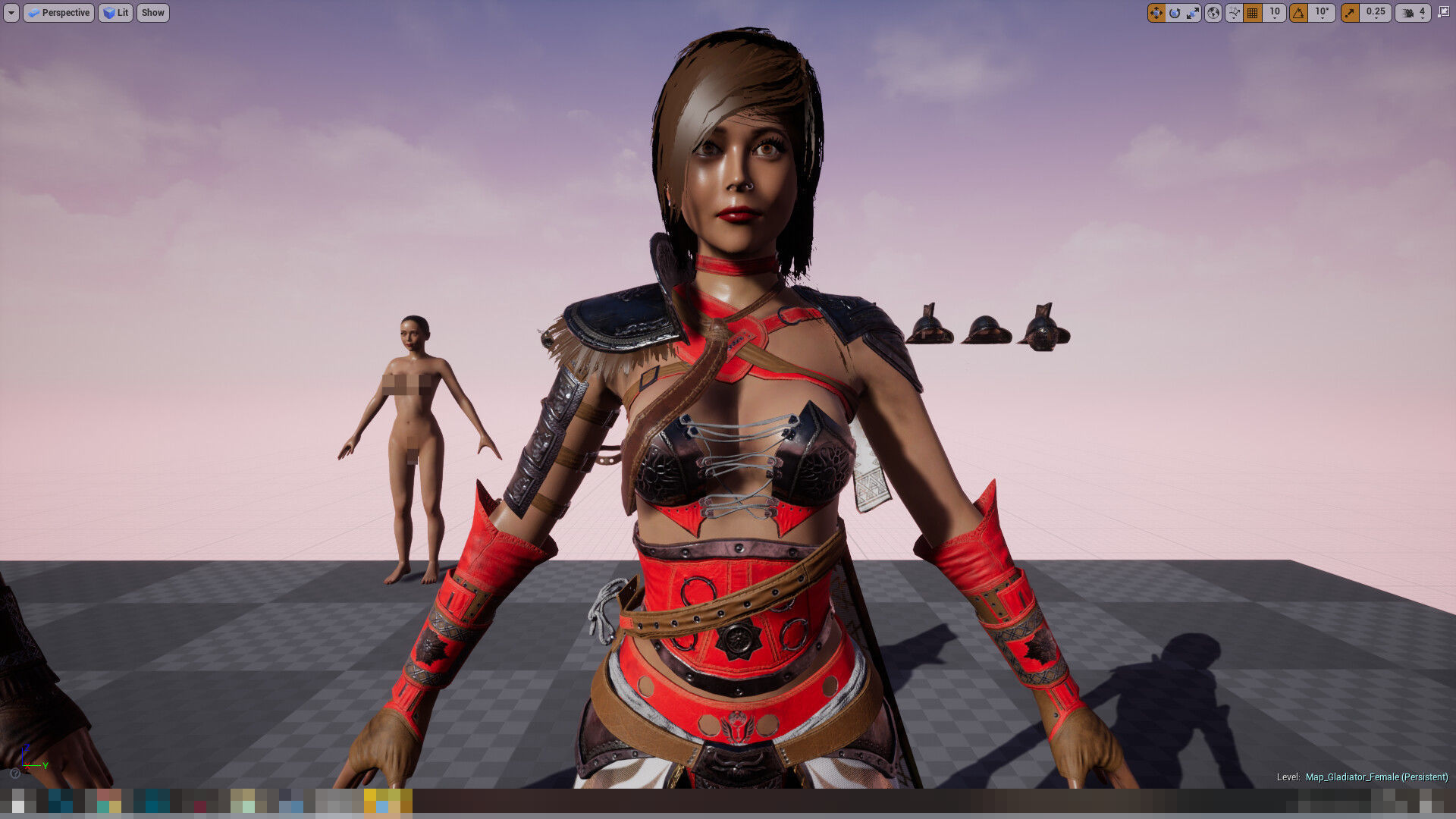 Gladiator Female Low-poly 3D model_32