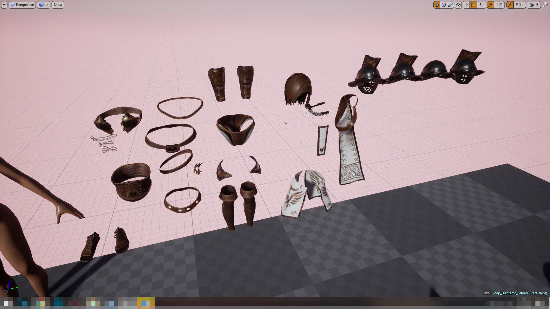 Gladiator Female Low-poly 3D model_16