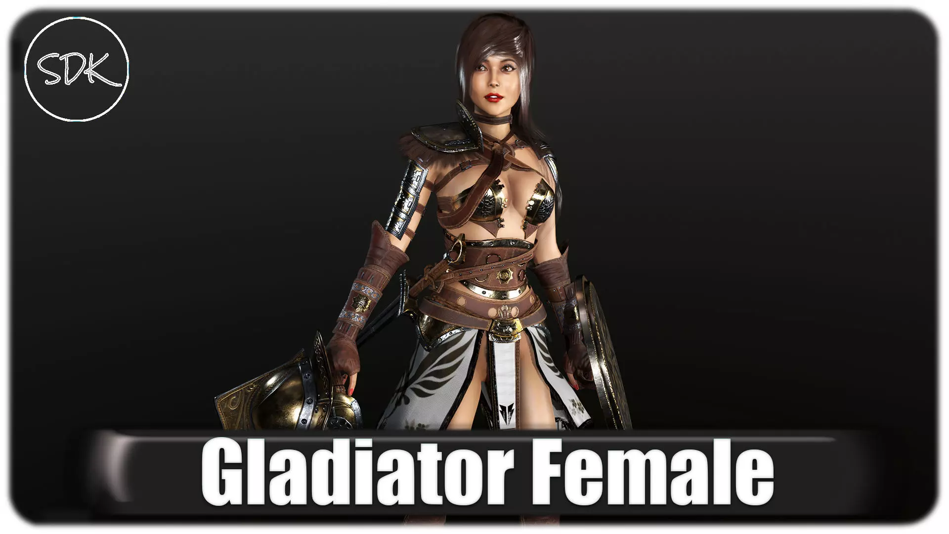 Gladiator Female Low-poly 3D model_0