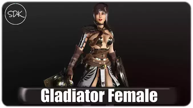 Gladiator Female Low-poly 3D model Gladiator Female Low-poly 3D model