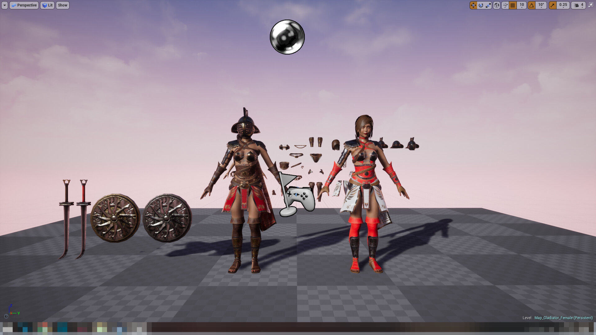 Gladiator Female Low-poly 3D model_17
