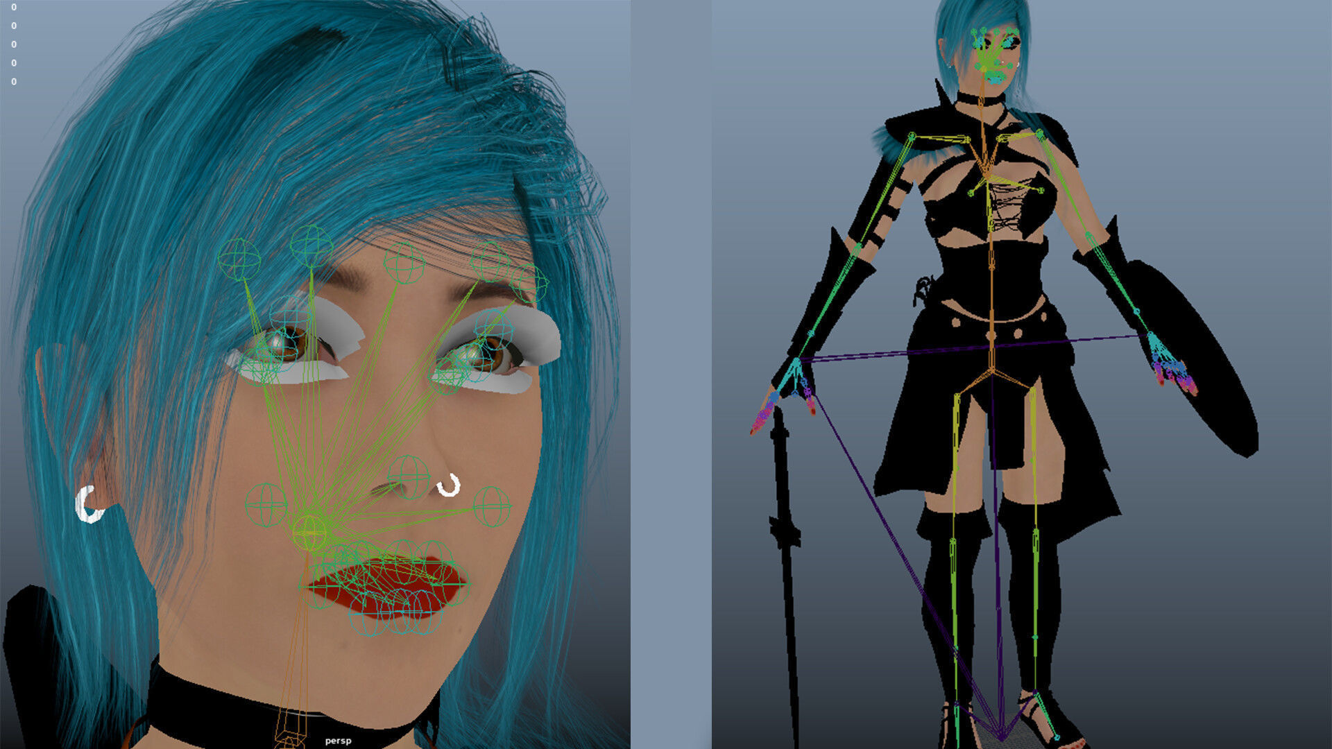 Gladiator Female Low-poly 3D model_8