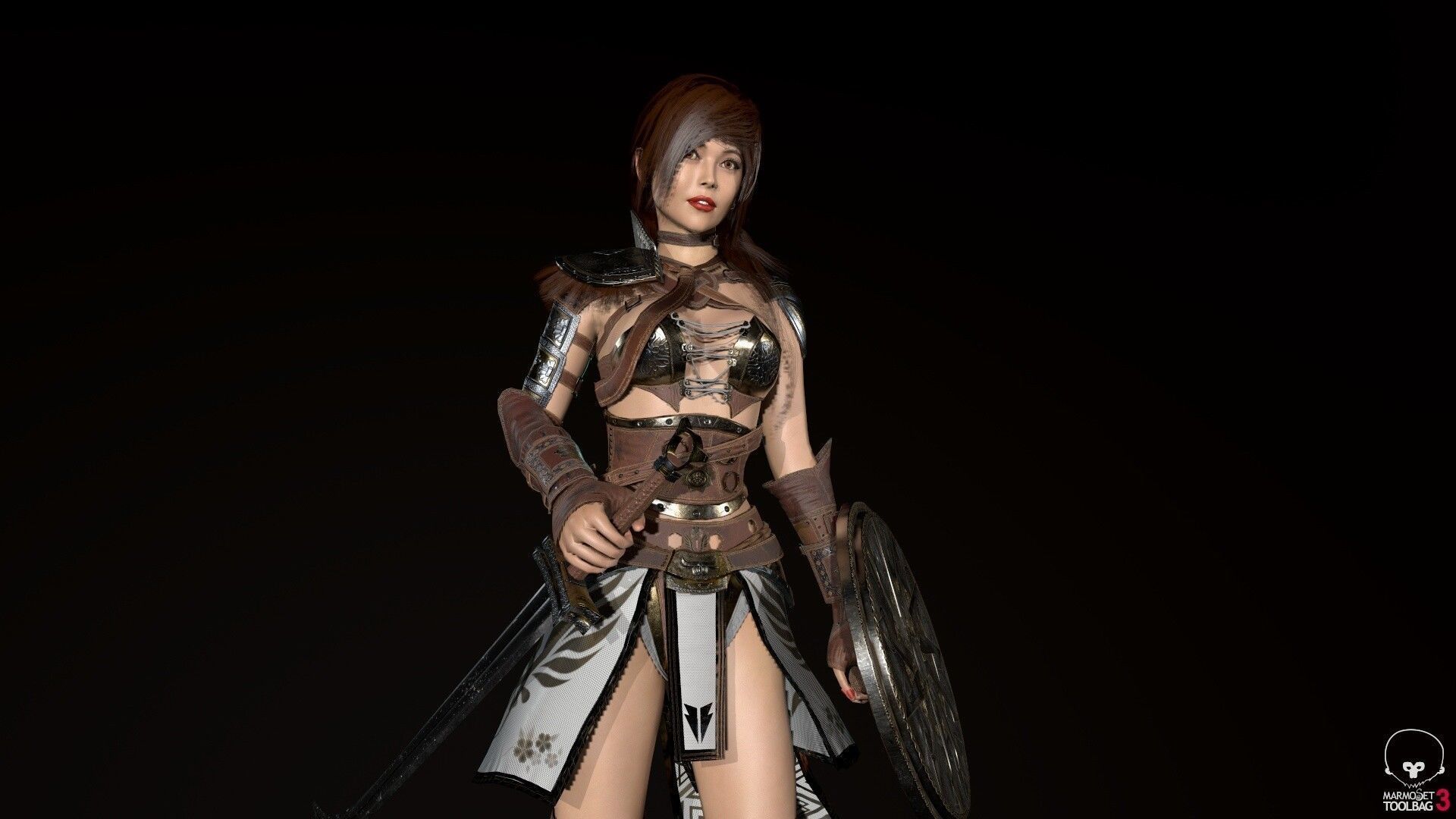 Gladiator Female Low-poly 3D model_27