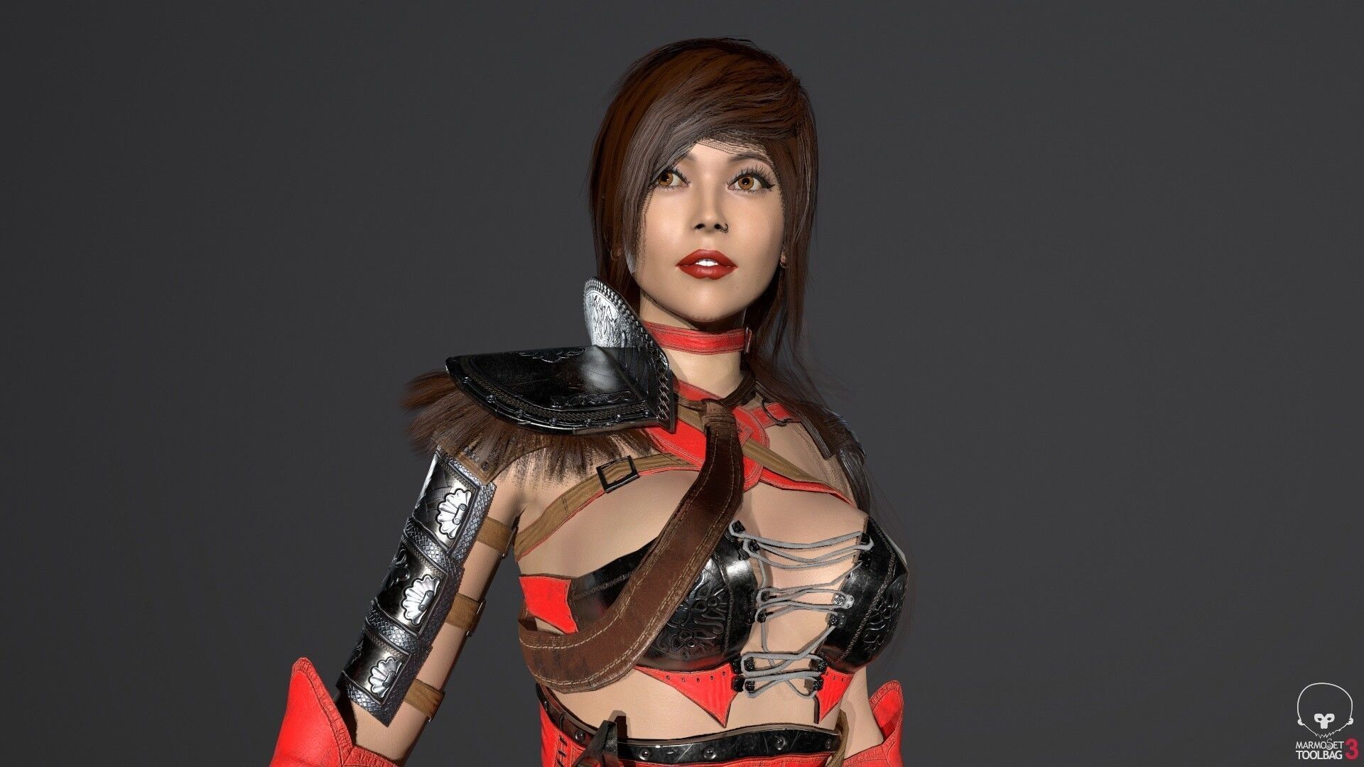 Gladiator Female Low-poly 3D model_24