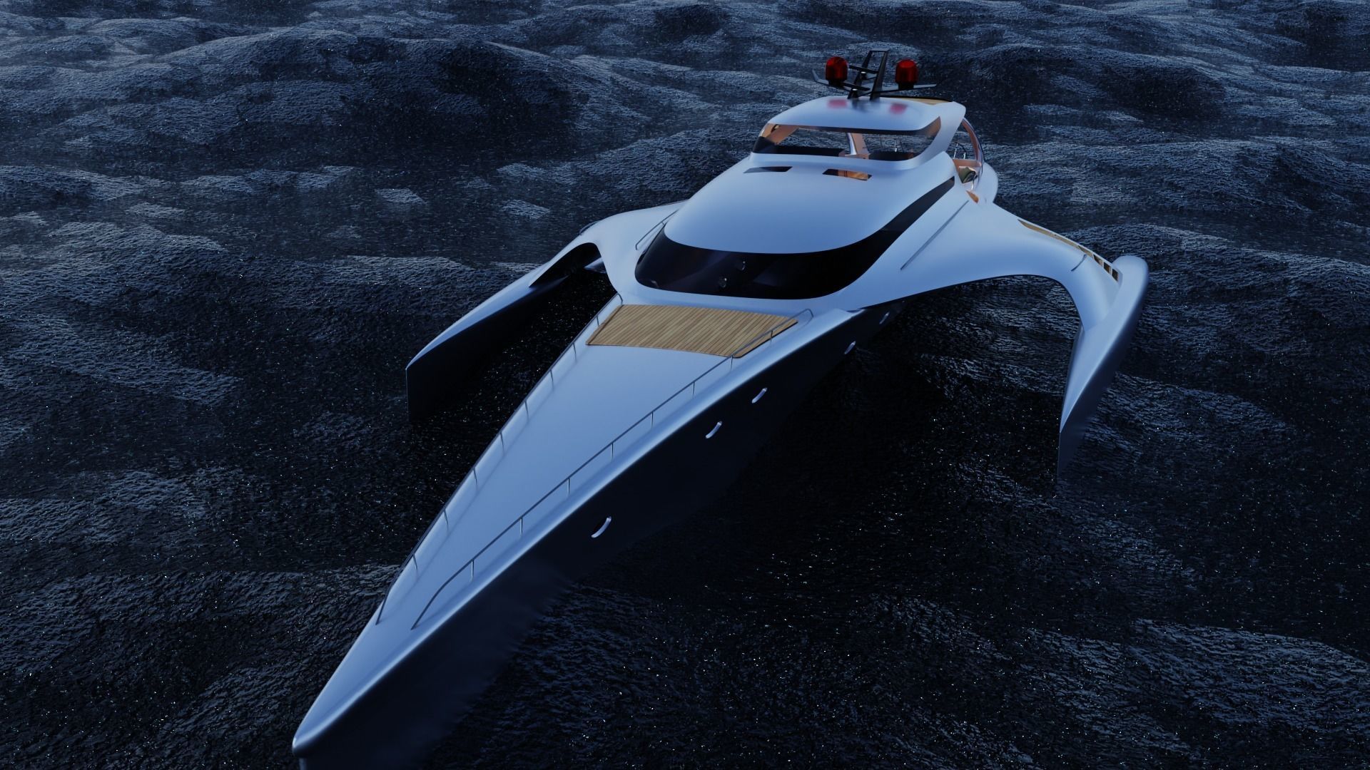 Modern Yatch 3D model_3