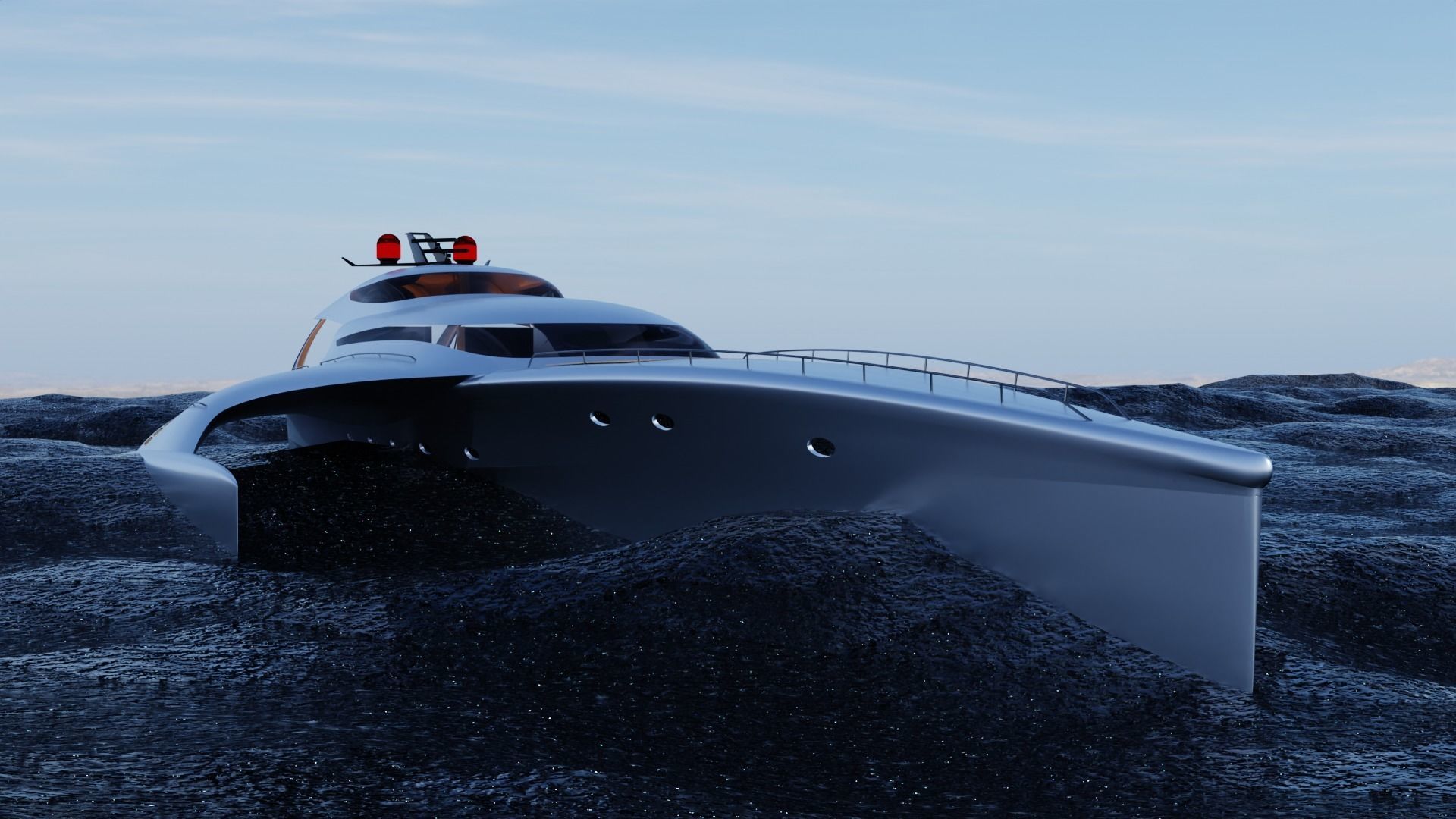 Modern Yatch 3D model_1
