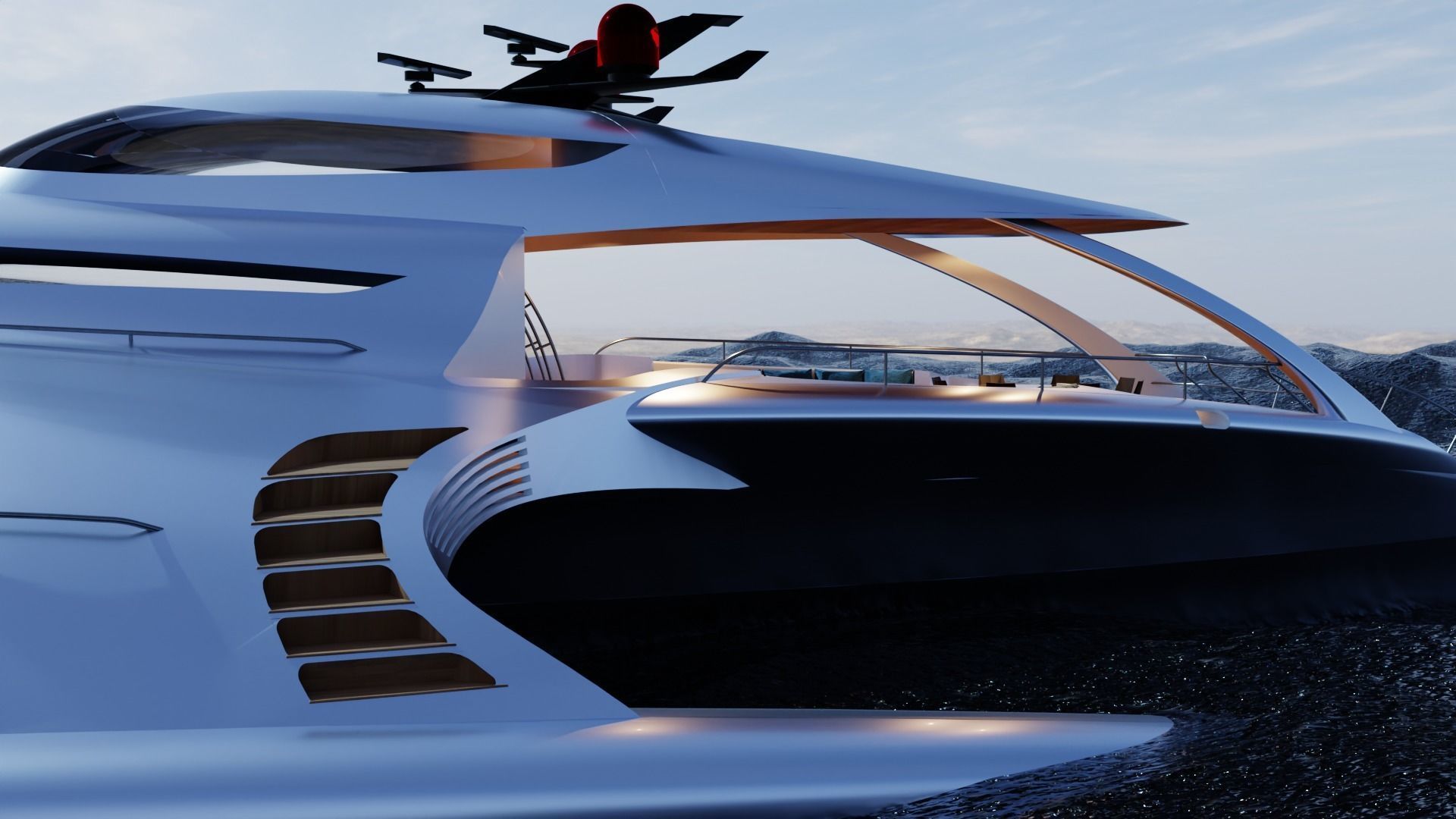 Modern Yatch 3D model_4