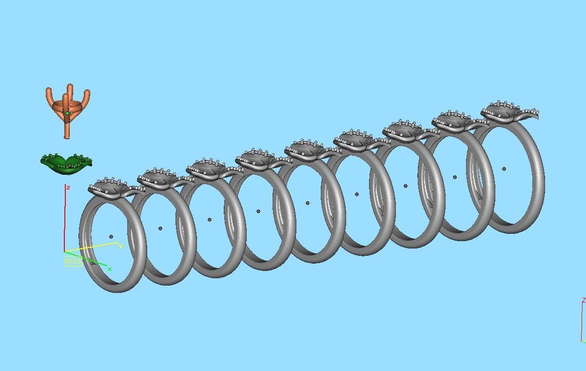 Flower Engagement Ring 1ct Stone Nature design Ring 3D print model_19