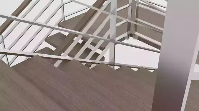 Wood stair in blender 3 and Cycles Asset