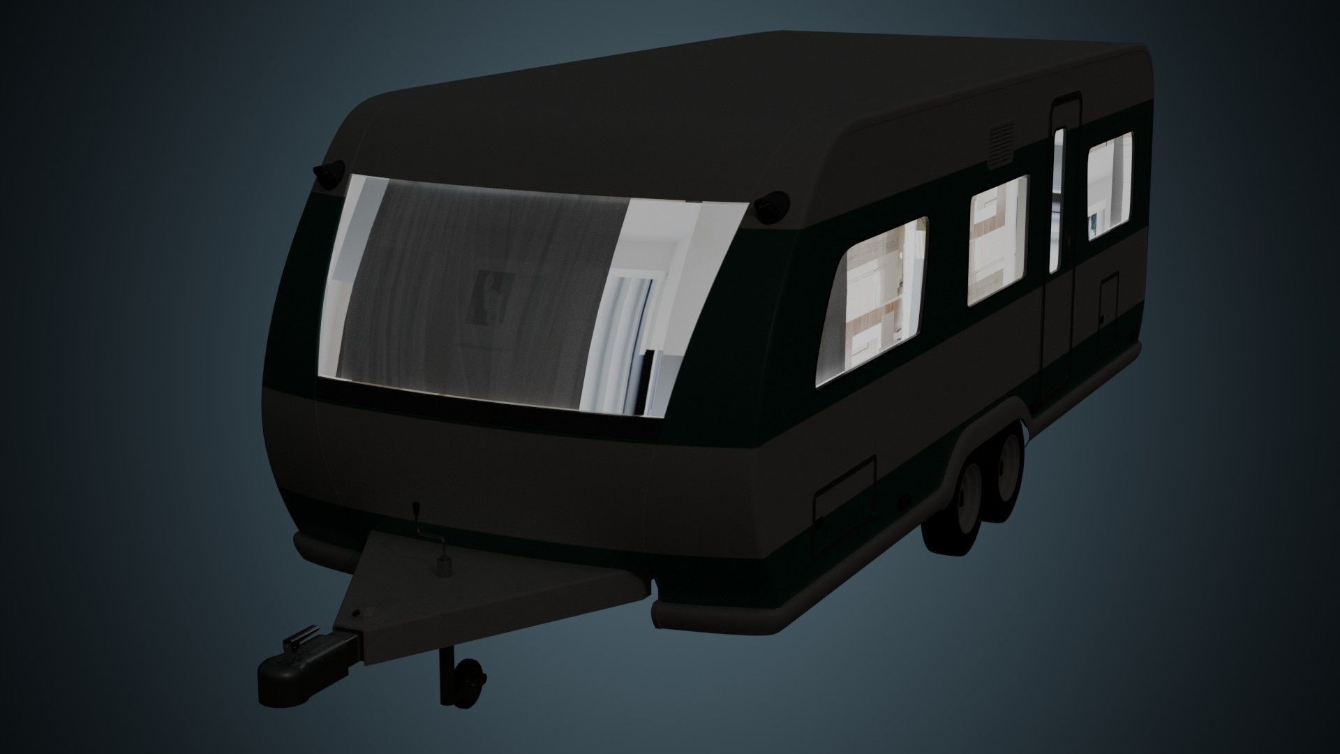 Caravan 1A Low-poly 3D model_9
