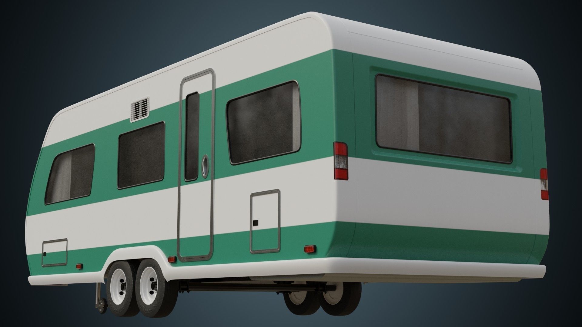 Caravan 1A Low-poly 3D model_3