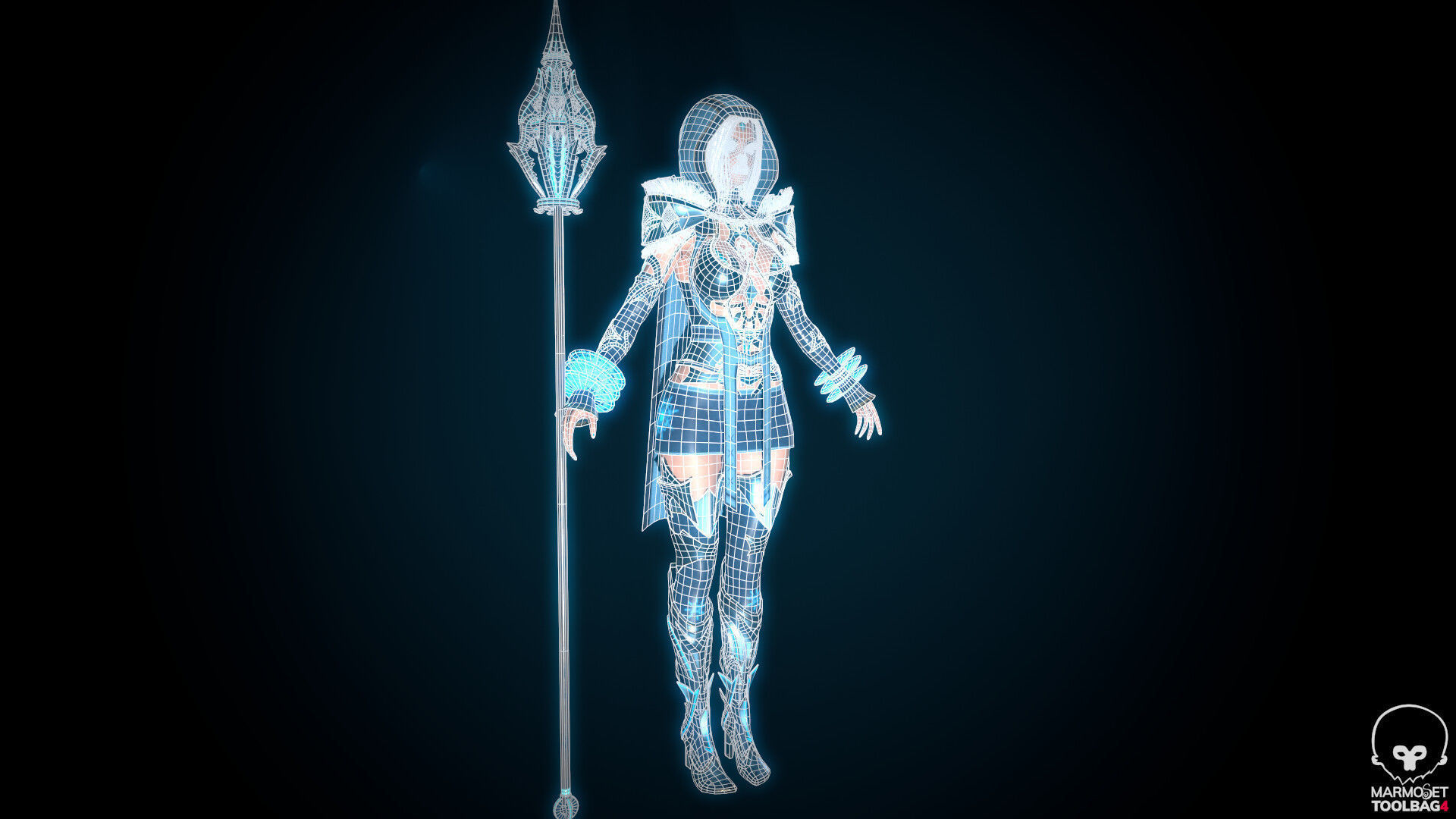 Frost Mage Low-poly 3D model_7