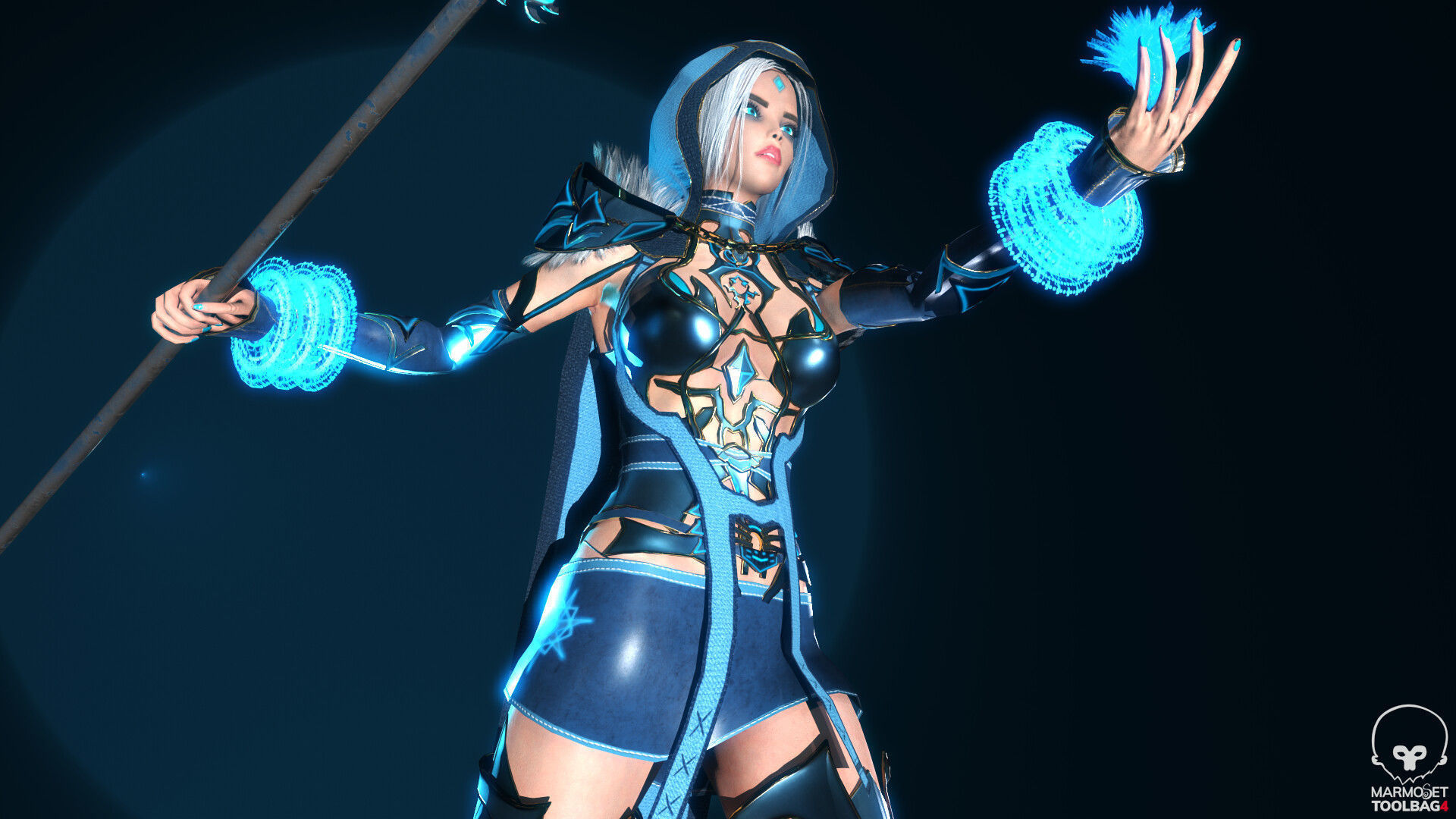 Frost Mage Low-poly 3D model_6