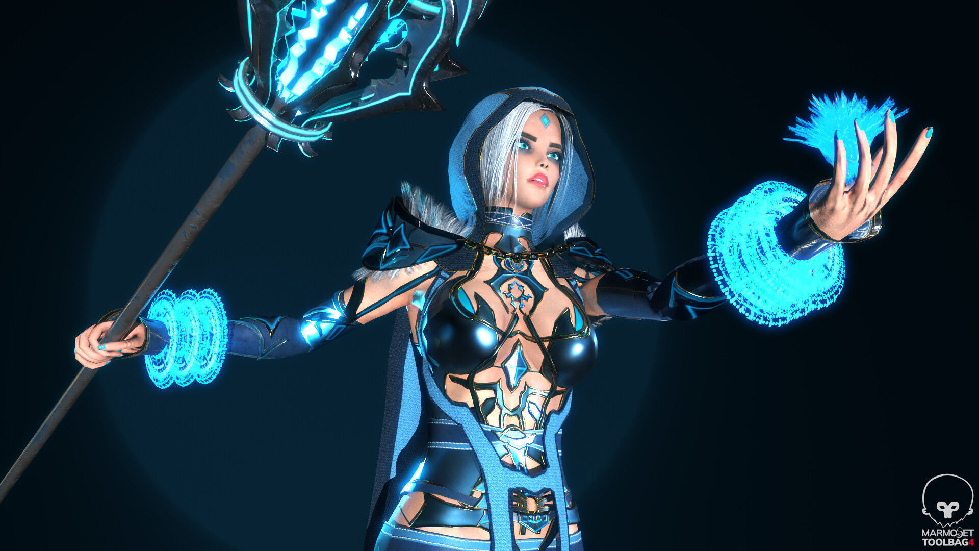 Frost Mage Low-poly 3D model_2