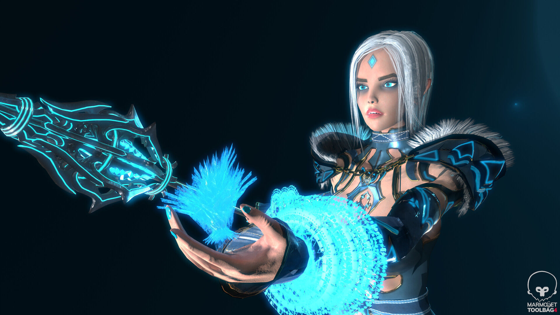 Frost Mage Low-poly 3D model_4