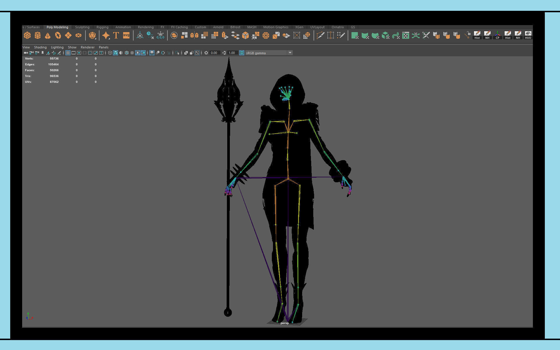 Frost Mage Low-poly 3D model_9