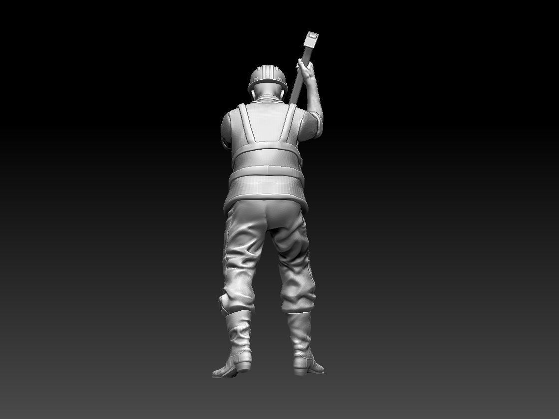 builder figure holding hammer 3D print model_15