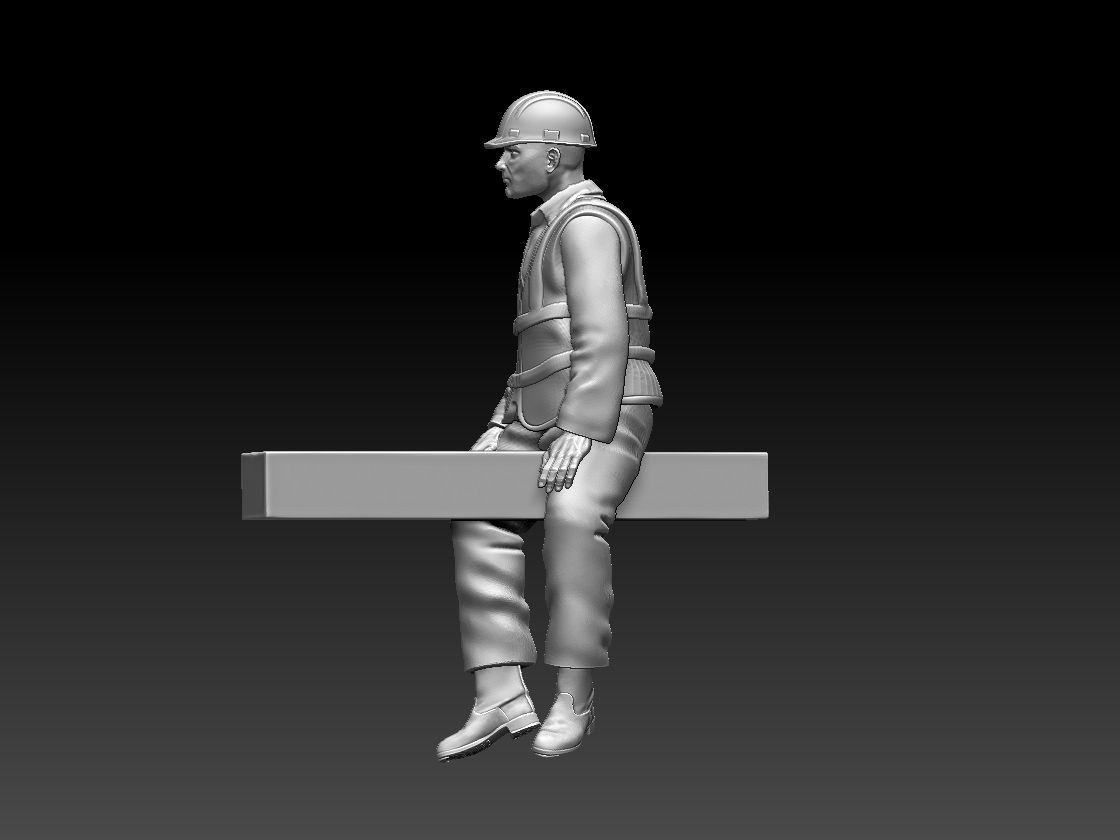 builder construction worker 3D print model_27