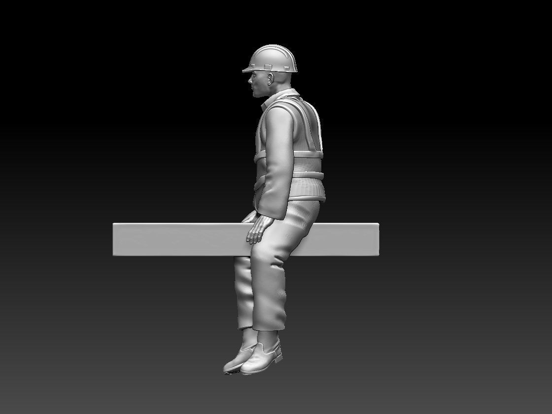 builder construction worker 3D print model_55