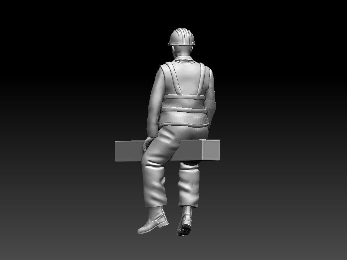builder construction worker 3D print model_30