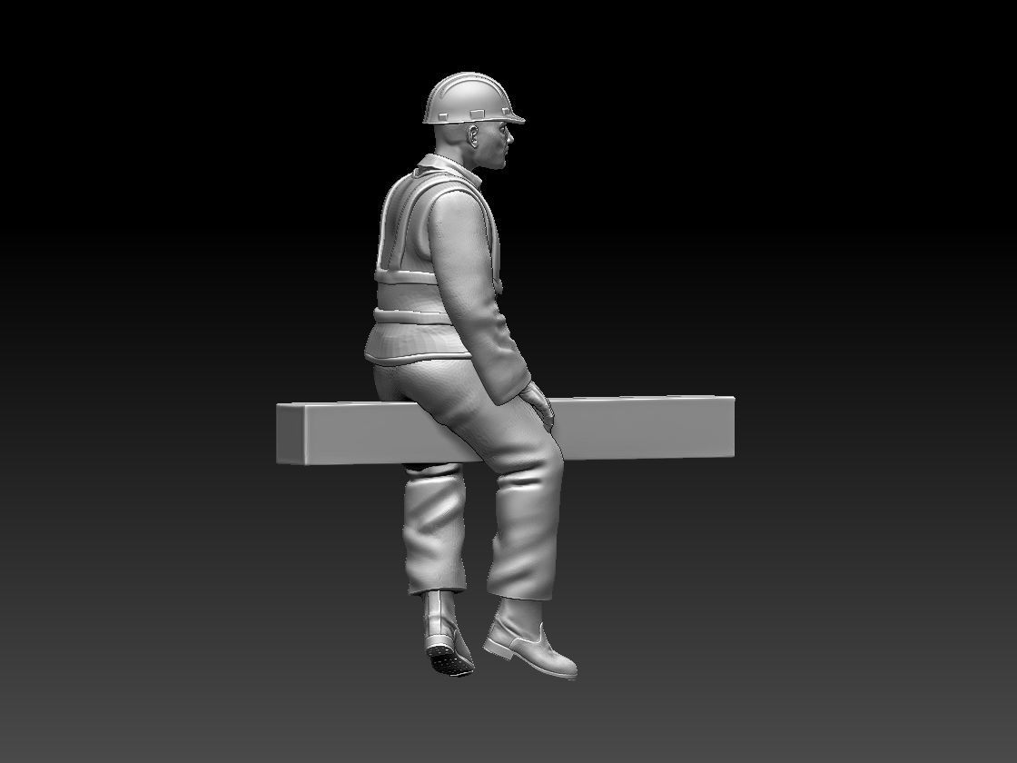 builder construction worker 3D print model_44