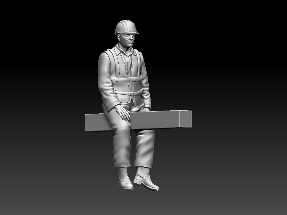 builder construction worker 3D print model_39