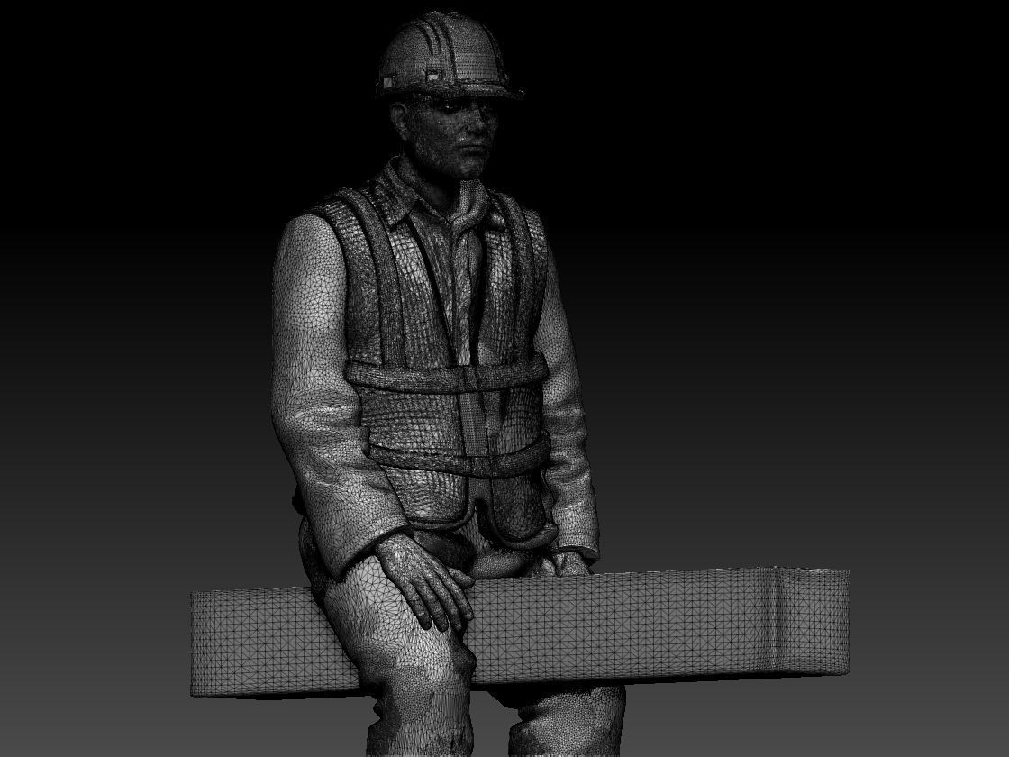 builder construction worker 3D print model_26