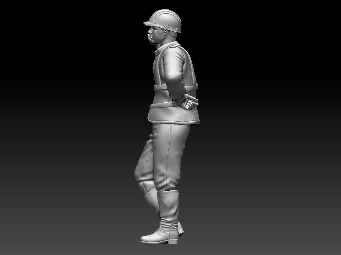 builder soldier in uniform 3D print model_10