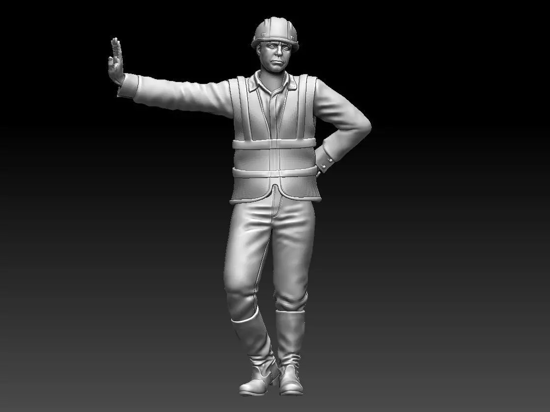 builder soldier in uniform 3D print model_0