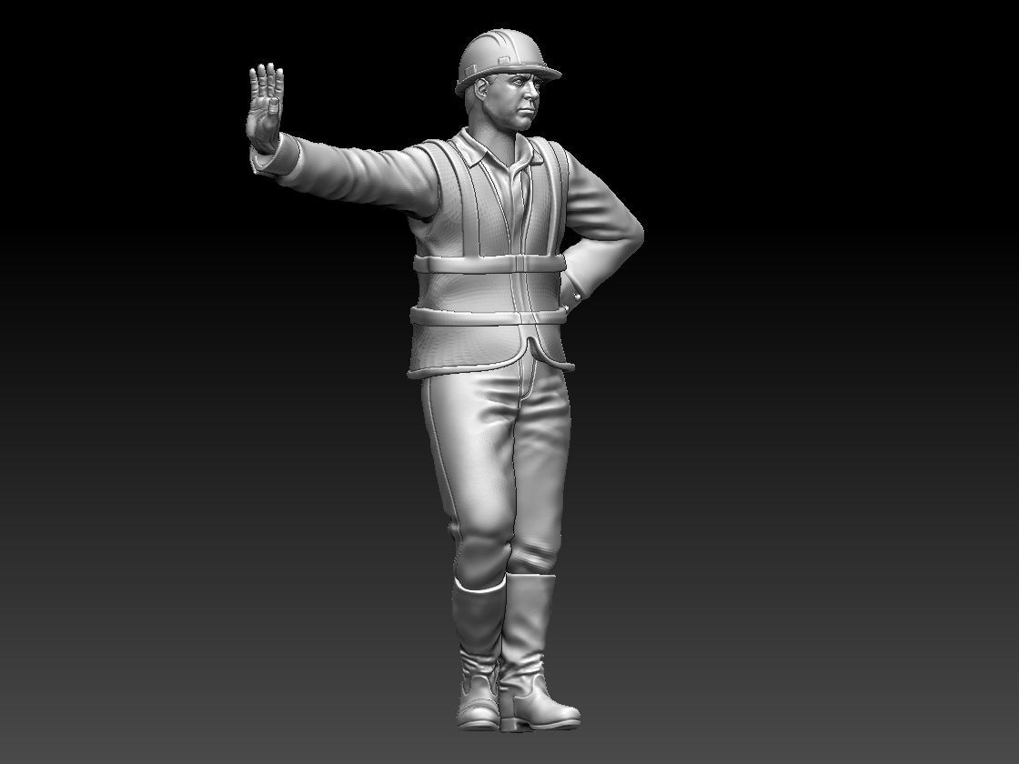 builder soldier in uniform 3D print model_28