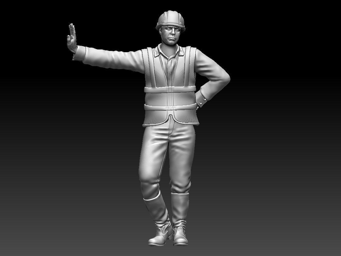 builder soldier in uniform 3D print model_33